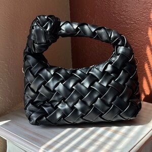 Black Woven Handbag